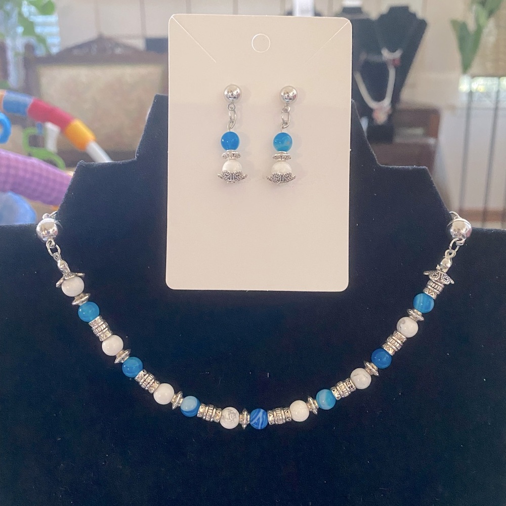 Silver stud small drop earrings